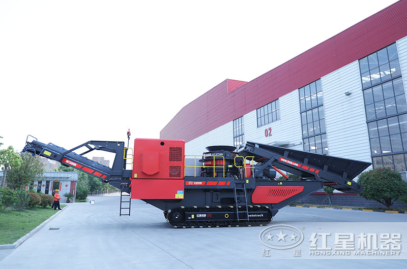 履帶式移動(dòng)破碎站圖片，主機(jī)圓錐破