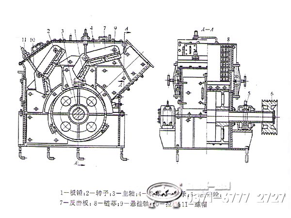 河卵石單段破碎機內(nèi)部結構