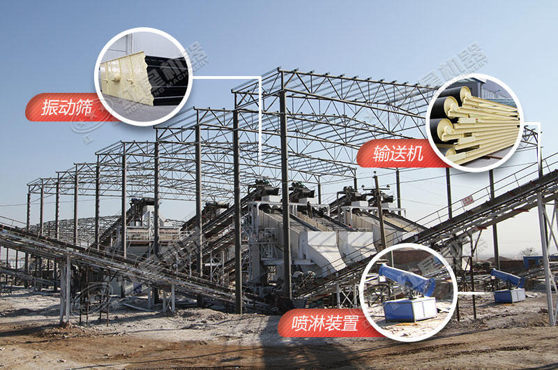 石子破碎生產(chǎn)線(xiàn)配圖設(shè)備安裝搭設(shè)現(xiàn)場(chǎng)