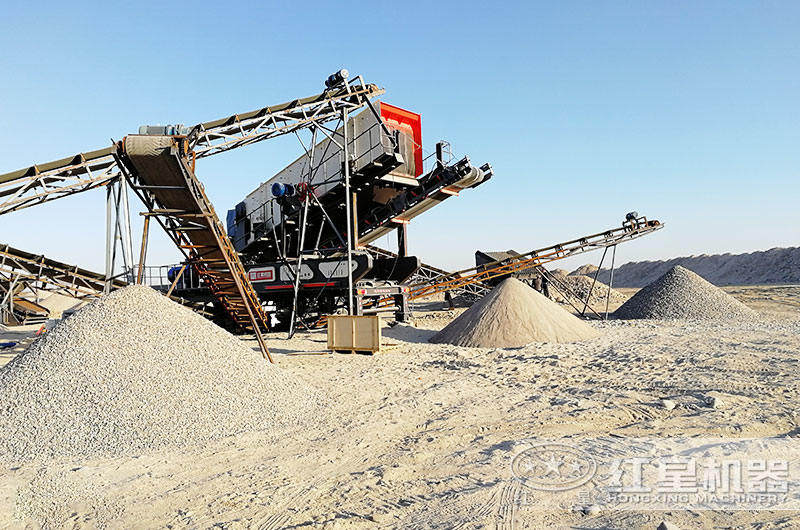 輪胎移動制沙機作業(yè)現場