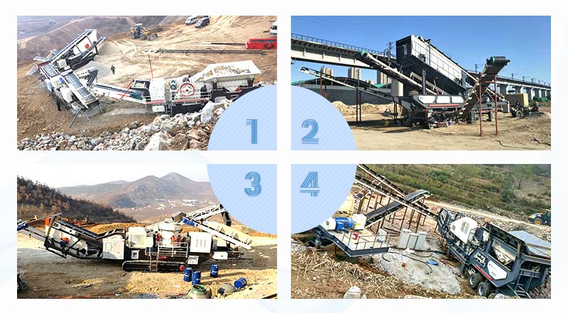 紅星不同地區(qū)用戶移動(dòng)碎石設(shè)備加工來料現(xiàn)場
