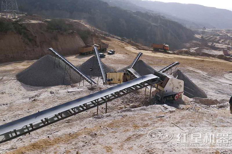 反擊破制砂生產現(xiàn)場